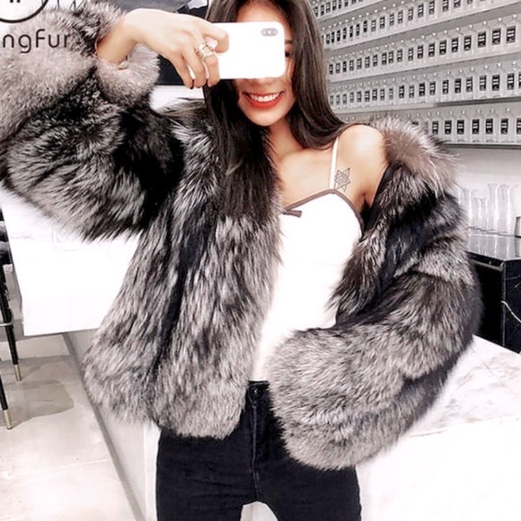 Real Silver Fox Fur BRAND NEW Jacket - Picture 7 of 12